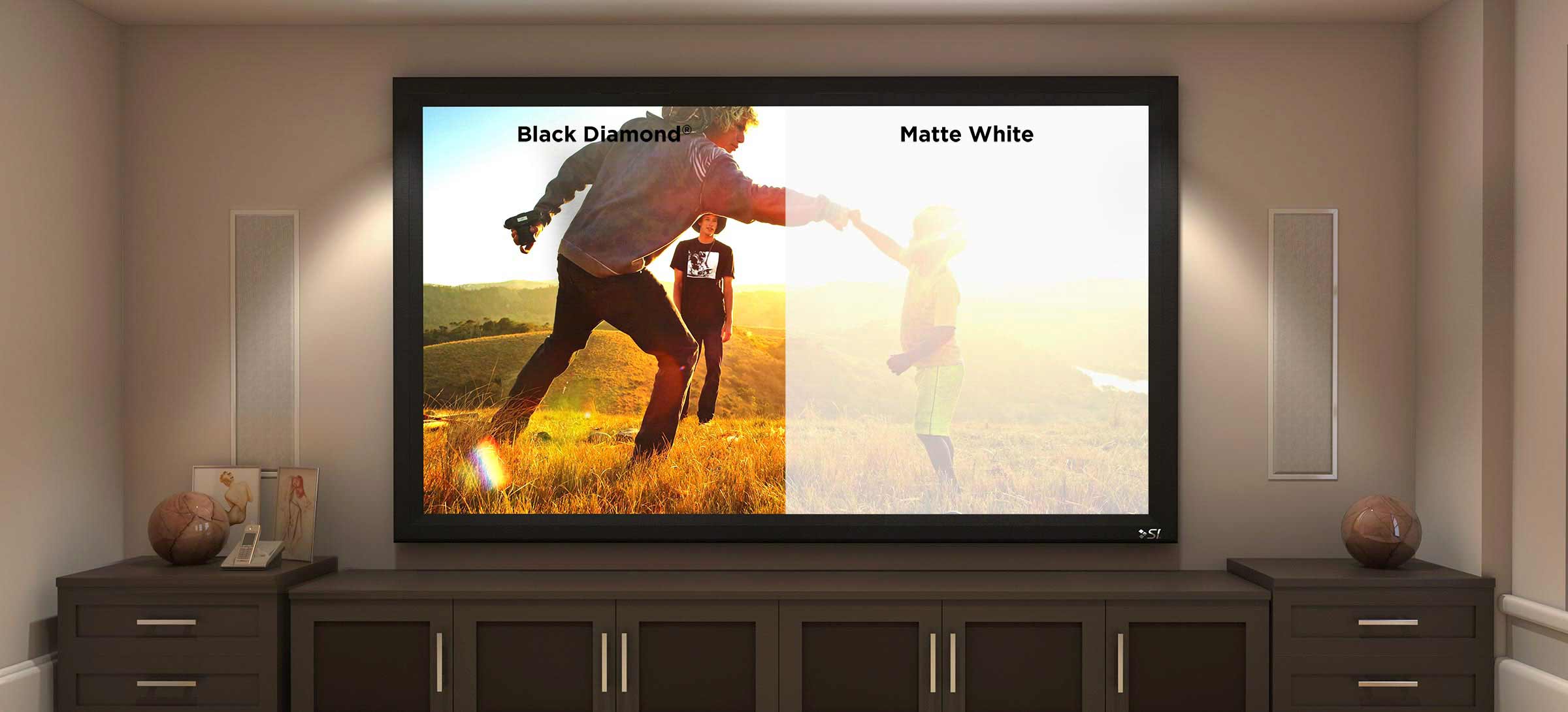 Black Diamond Fixed Frame Projector Screen