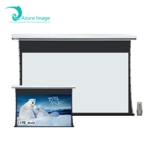 Motorized tensioned projector screen